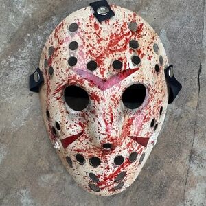 Hockey Mask with Red Accents